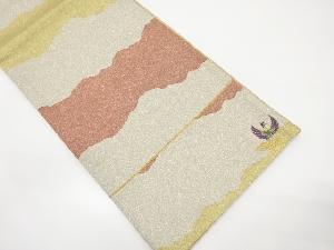 雲に鳳凰模様織り出し袋帯